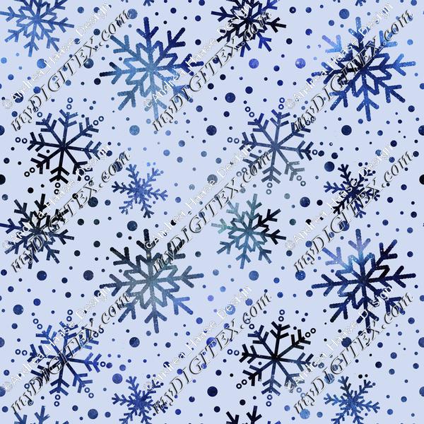 Blue Snow Crystal Pattern