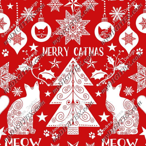 Merry Catmas red