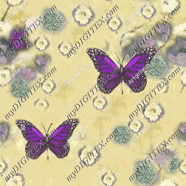 Butterflies Painted yellow violet