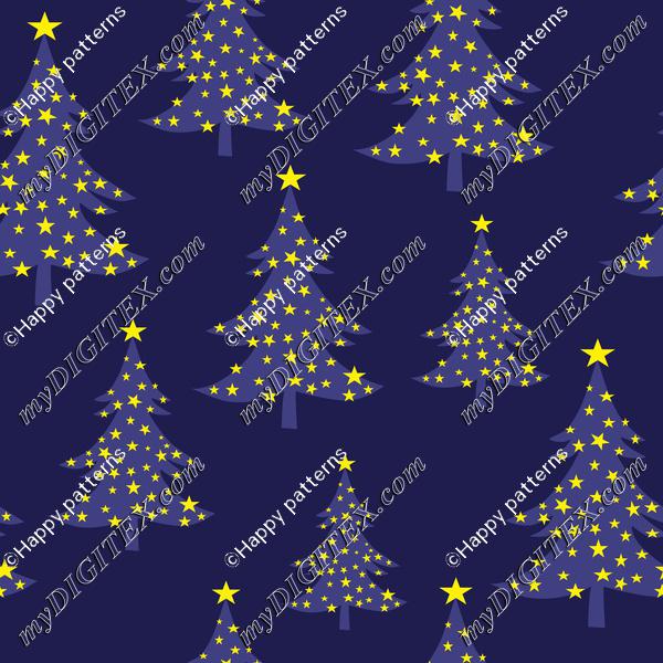 Christmas Tree Blue with Stars