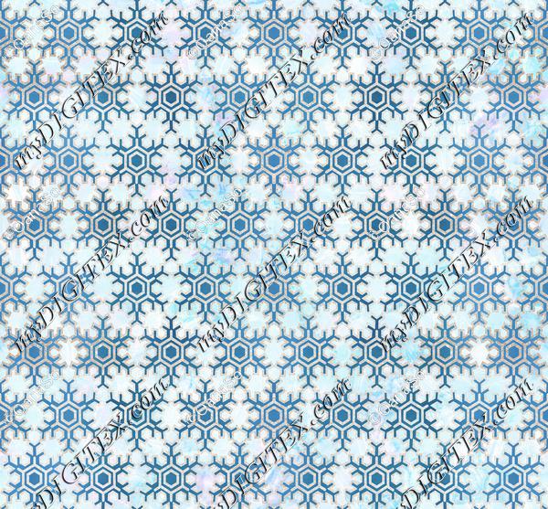 Metallic geometric snowflake Christmas pattern
