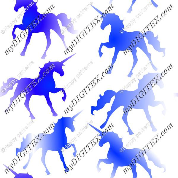 Unicorns on Blue