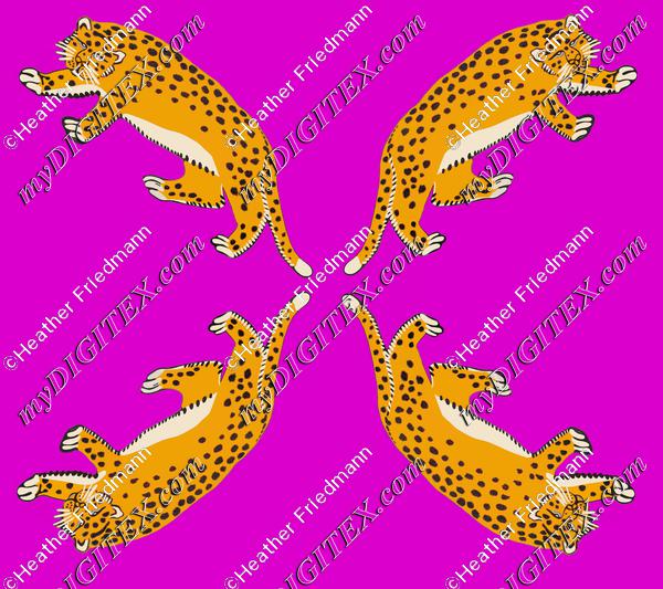four leopards purple