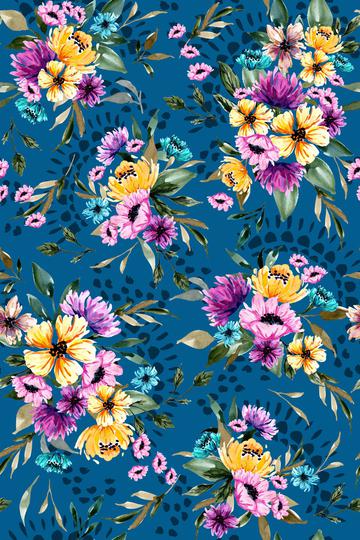 Daphnie Floral Garden V02 - Blue 02