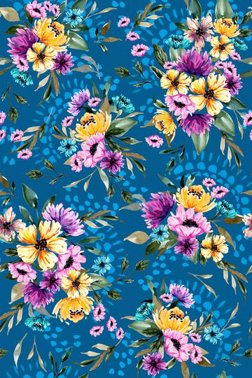 Daphnie Floral Garden V02 - Blue