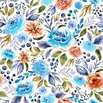 Floral Watercolor Garden V01 Rev