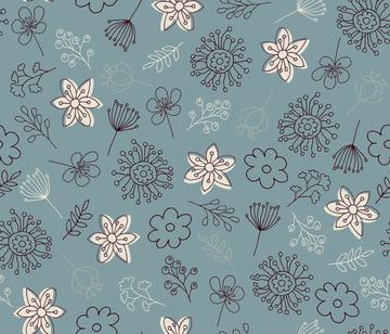 Cute Flowers - Purple Teal-01