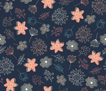 Cute Pastel Flowers - Blue-01