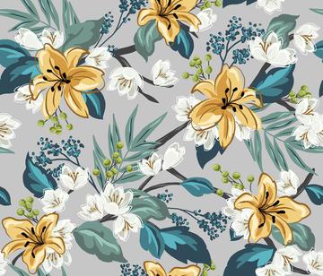 Daffodil Chintz - Gray-01