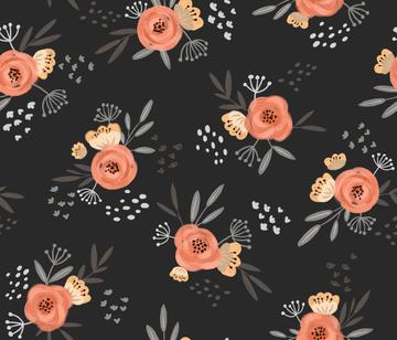 Floral Peach Garden-DarkGray