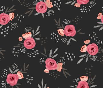 Floral Pink Garden-DarkGray