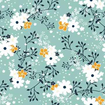 Minty Yellow Floral Garden-01