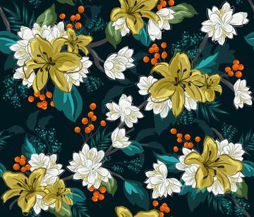 Summer Chintz - DarkTeal-01