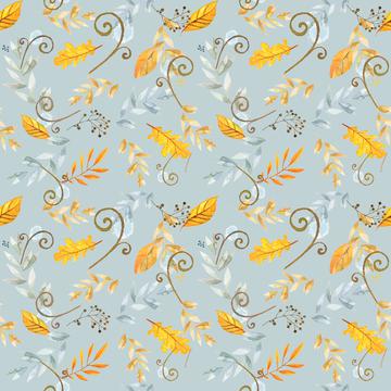 vintage_autumn_floral_tossed_blue_bkgd