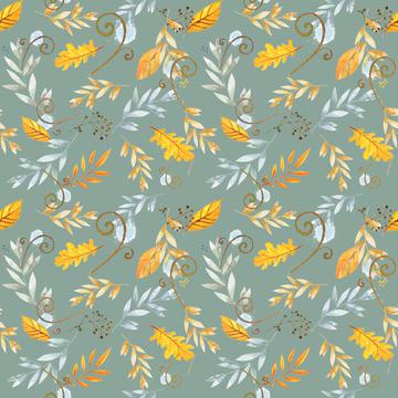 vintage_autumn_floral_tossed_sage_green_bkgd