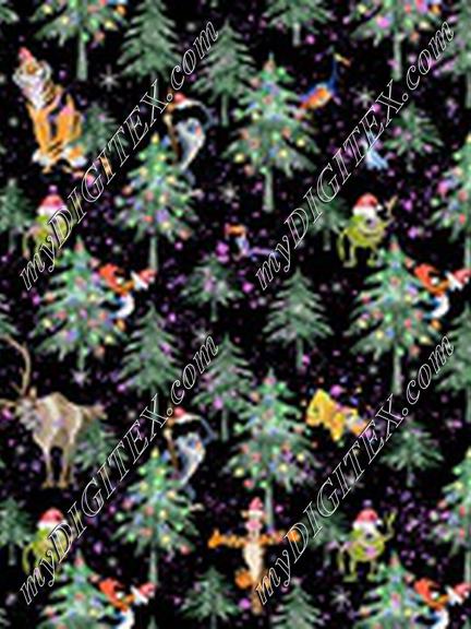 Disney Christmas Animals Black