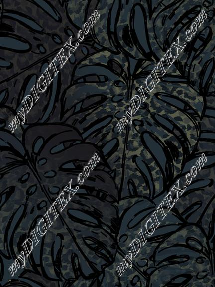 jungel_warrior_-_nighttime_tropics_-_monstera_-_leaves_-_leopard_-_tonal_-_dark_-_blue_