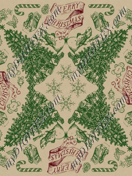 Country Christmas Bandana Toile 1