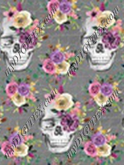 Vintage Skulls Grey