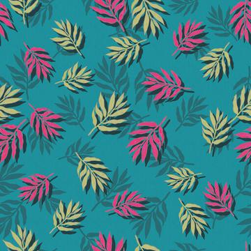 ROS101621LeafPink&GreenPatternBlue