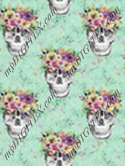 Vintage Skulls Green