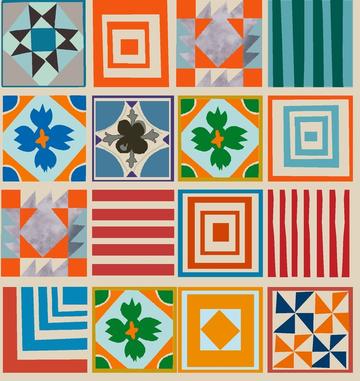 geometric pattern in multi colour
