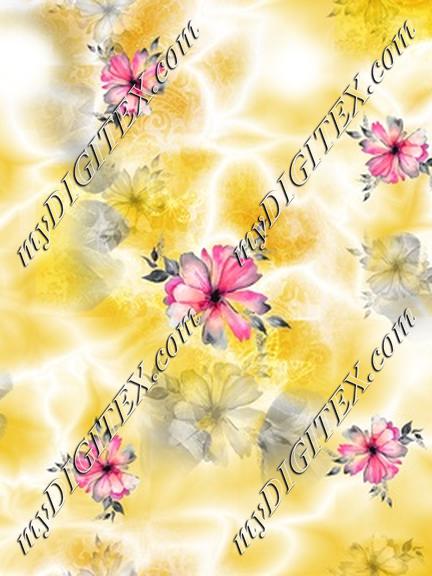floral pattern in tie dye effect