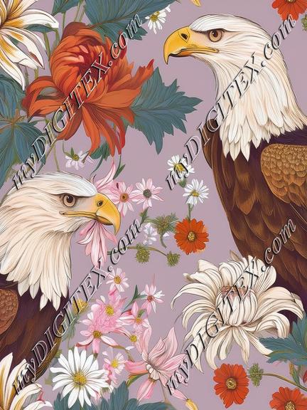 Antique Style Blossom and Eagle