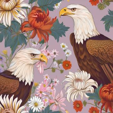 Antique Style Blossom and Eagle