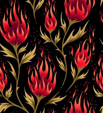 Fire Flower - Red / Black