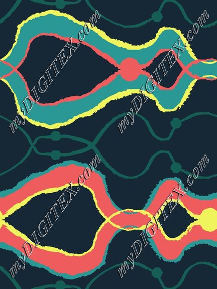 Dark colorful abstract geometric waves