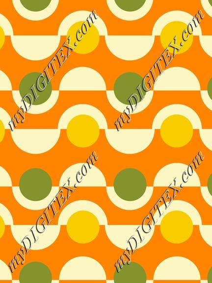 Summer groovy retro geometric pattern