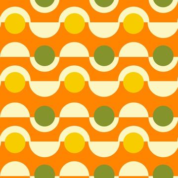 Summer groovy retro geometric pattern