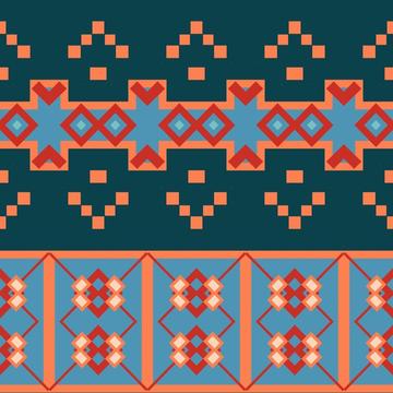 Shapes rows in retro colors