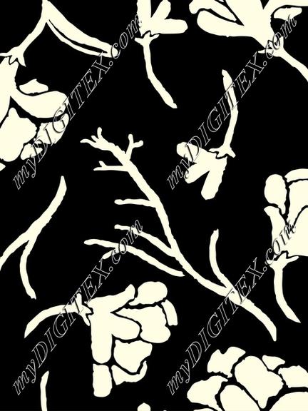 Black and white floral pattern