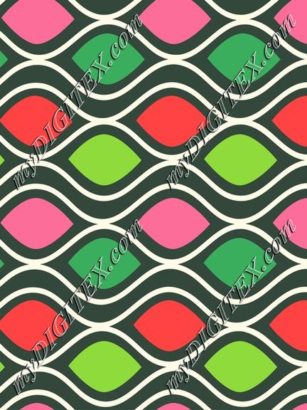 Groovy retro abstract geometric print