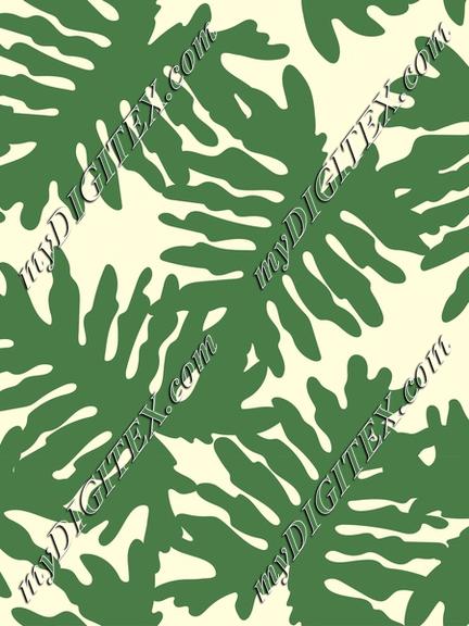 Monochrome tropical leaves pattern