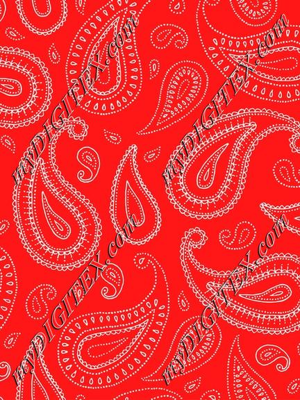 Firey red paisley bandana pattern