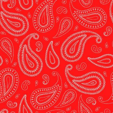 Firey red paisley bandana pattern