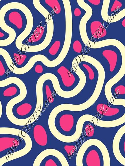 Cute retro abstract shapes pattern