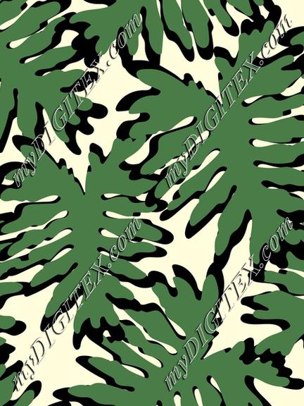 Simple minimalist tropical leaves pattern