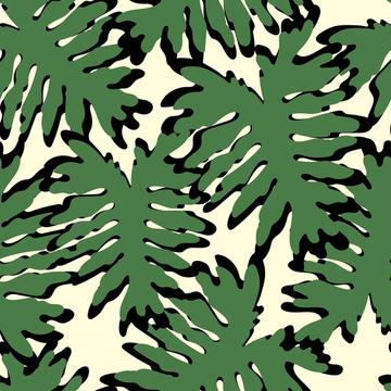 Simple minimalist tropical leaves pattern