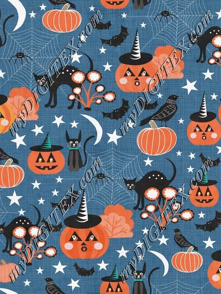 Halloween Pumpkins Cats Spiders