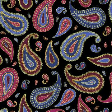 Dark midnight paisley pattern