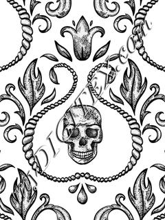 Skull Damask