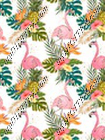 Tropical Vibes Flamingo White