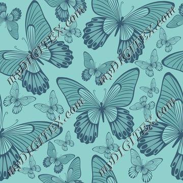 Butterflies on Turqoise green