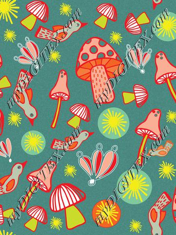 Colorful mushroom pattern C-01