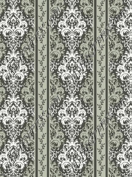 Antique Bouquet Damask Stripe